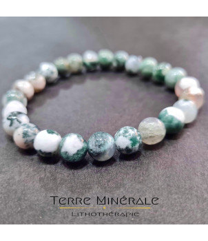 Bracelet Agate Arbre AB Boule 8mm