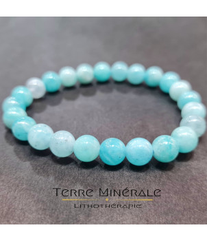 Bracelet Amazonite Pérou A Boule 8mm