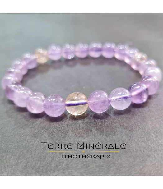 Bracelet Amétrine Brésil A Boule 8mm