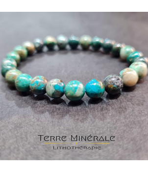 Bracelet Chrysocolle Perou AA Boule 7-8 mm