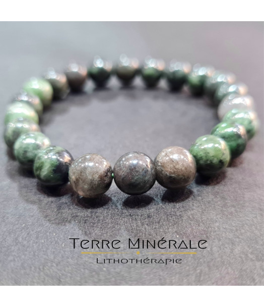 Bracelet Diopside Vert B Boule 8 mm