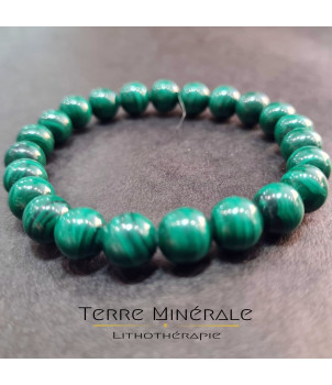 Bracelet Malachite A Boule 8 mm