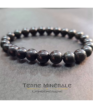 Bracelet Obsidienne Oeil Celeste A Boule 8 mm