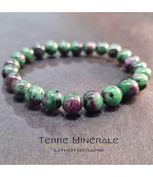 Bracelet Rubis Zoisite AA Boule 8 - 9mm