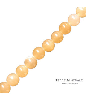 Collier Calcite orange dépolie Boule 6 mn