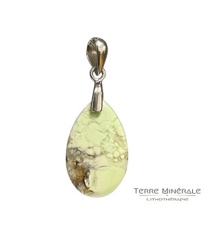 Pendentif Chrysoprase Argent 925 rhodié