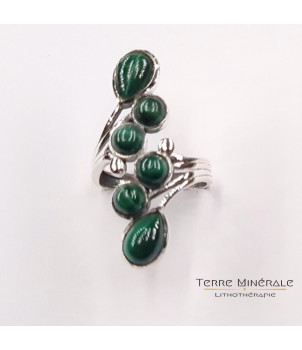 Bague réglable Malachite AA Argent 925