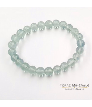 Bracelet Fluorine Verte AAA Boule 6.5 - 7.5 mm