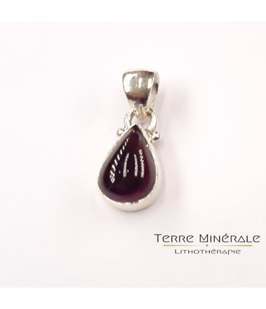 Pendentif goutte Grenat Rhodolite AAA Argent 925