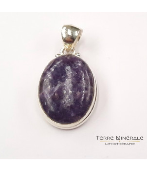 Pendentif Lepidolite 8 mm Argent 925