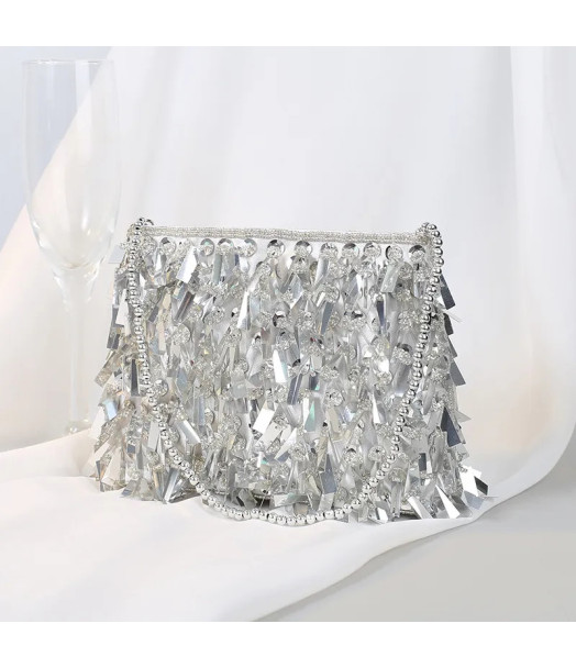 Sac de soirée Sylvie Strass polyester Argent