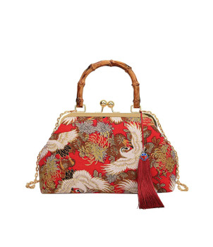 Sac à main bandouliere Broderie rouge Alice