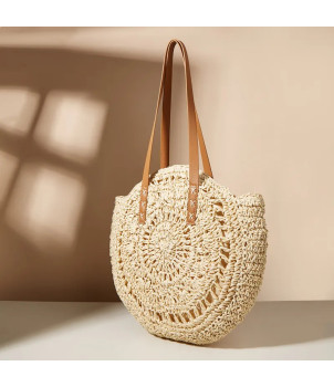 Sac à main tressé beige Capucine