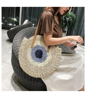 Sac à main tressé beige Léna