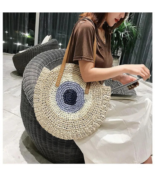 Sac à main tressé beige Léna