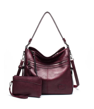 Sac fourre-tout 2 pièces Violacé rouge Adèle