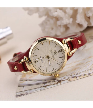 MONTRE FEMME FANTAISIE AVEC BRACELET ROUGE LUDIVINE