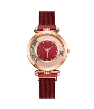 MONTRE FEMME FANTAISIE AVEC BRACELET ROUGE ANNA