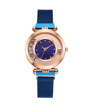 MONTRE FEMME FANTAISIE AVEC BRACELET BLEU ANNA