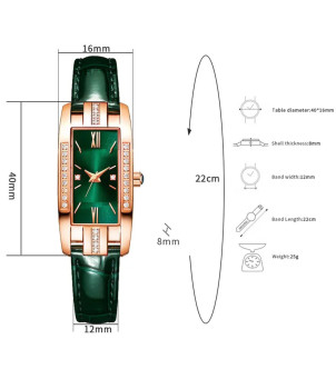 MONTRE FEMME FANTAISIE AVEC BRACELET VERT HELENA