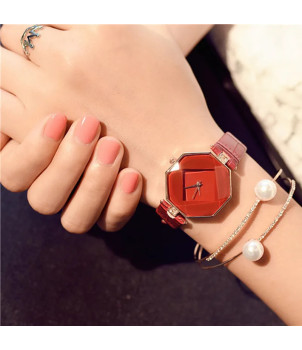 MONTRE FEMME FANTAISIE AVEC BRACELET ROUGE ALESSANDRA