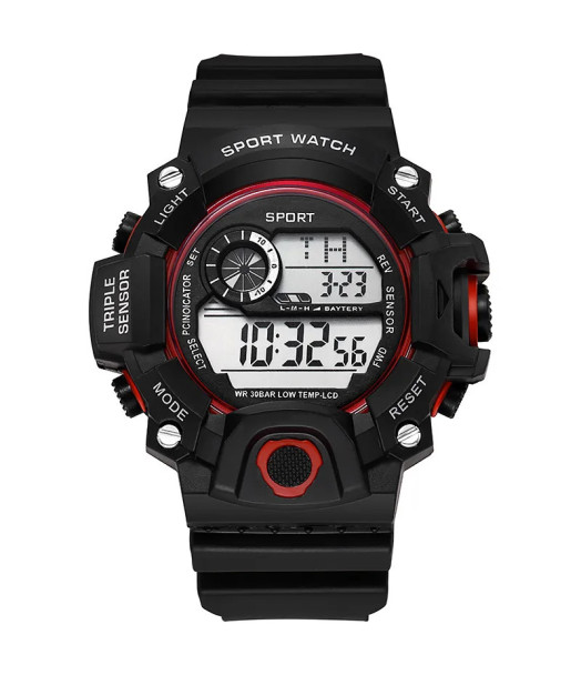 MONTRE HOMME ORIGINALE GAMER ROUGE LEO