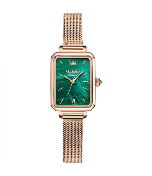 MONTRES FEMME CADRAN VERT BRACELET ACIER 6664