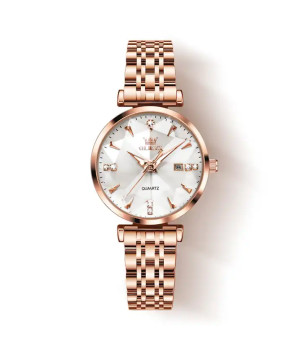 MONTRES QUARTZ FEMME DORÉE CADRAN BLANC 5536