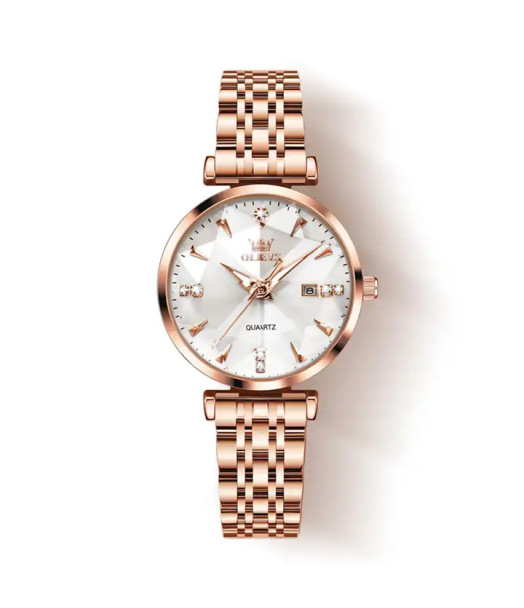 MONTRES QUARTZ FEMME DORÉE CADRAN BLANC 5536