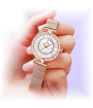 MONTRES QUARTZ FEMME DORÉE CADRAN BLANC 9963