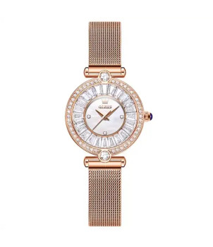 MONTRES QUARTZ FEMME DORÉE CADRAN BLANC 9963