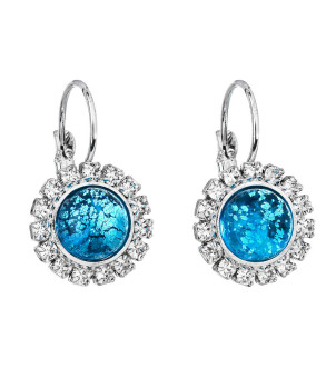 Boucles d'Oreilles Mugle dark Aqua Crystals From Swarovski® 6642-03-Rh