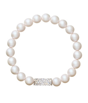 Bracelet perles blanches From Swarovski® 1445-03-Rh