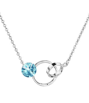 Collier anneaux Aigue Marine Cristal From Swarovski® 6175-12-Rh