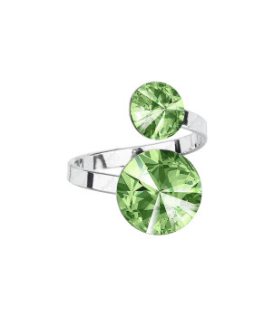 Bague Rivoli 8/12 verte Cristal From Swarovski® 3010-09-Rh