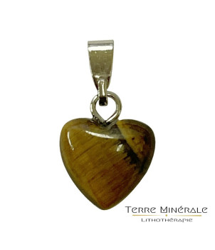 Pendentif Coeur - 10 mm - Œil de Tigre