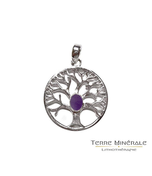 Pendentif arbre de vie Améthyste argent 0.925