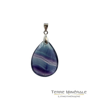 Pendentif Fluorite Multi Bélière Argent 0,925