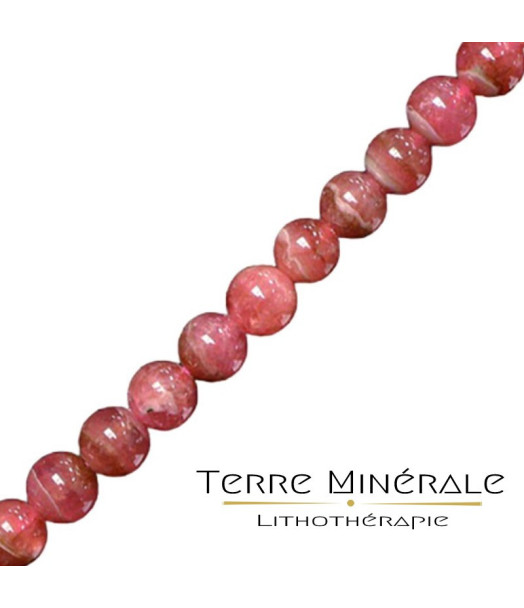 Collier Rhodochrosite boules 6 mm