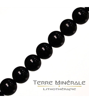 Collier Tourmaline Noire 6 mm