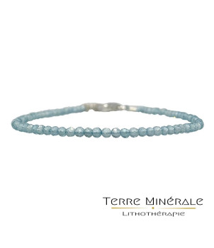 Bracelet Apatite facettée 2 mm argent 0.925