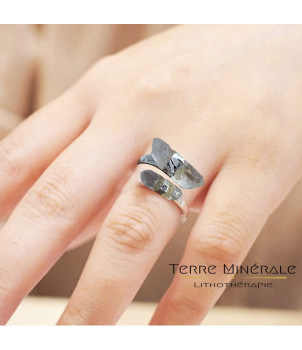 Bague réglable Quartz 2 pointes